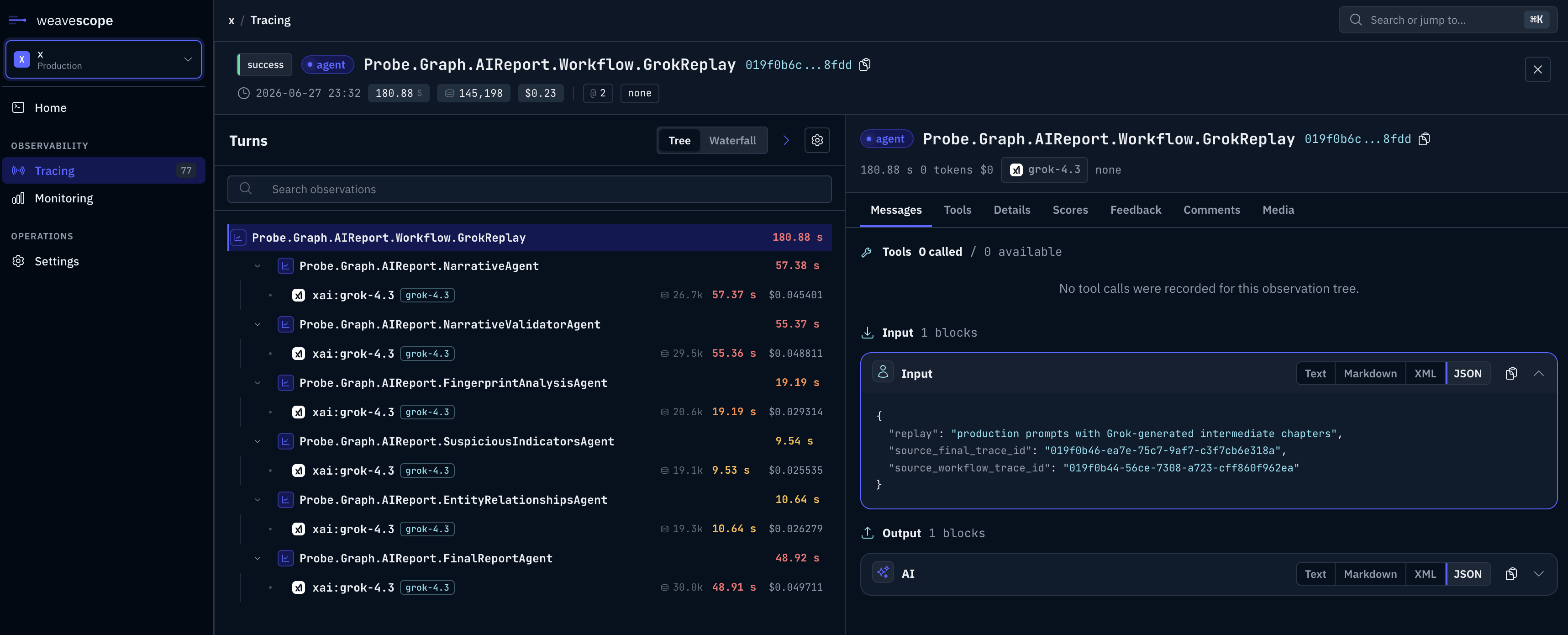 WeaveScope tracing view