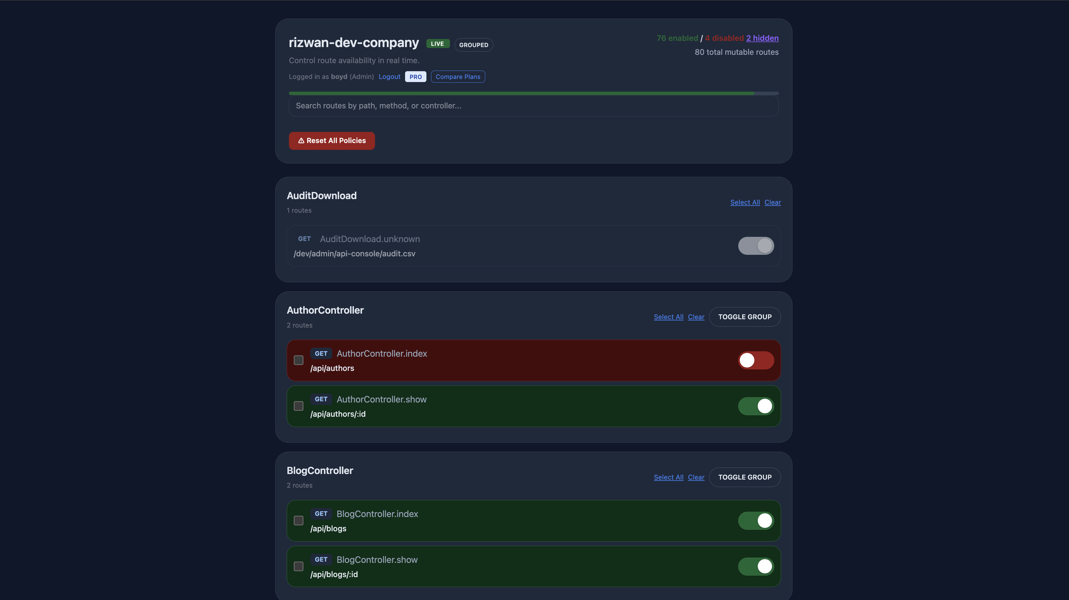 Main Dashboard