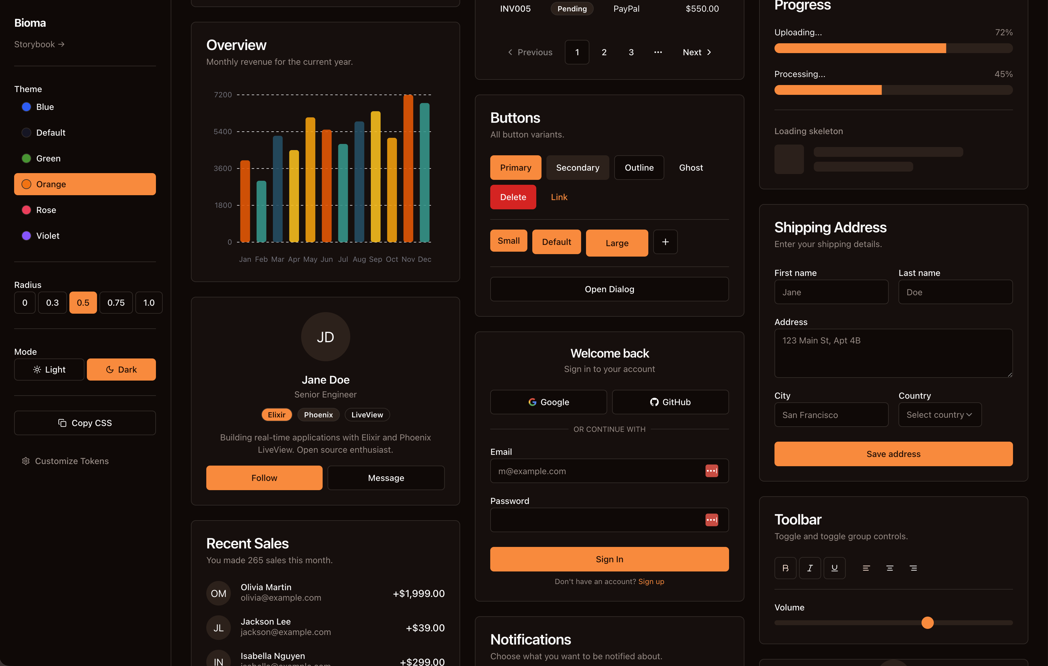 Bioma component library