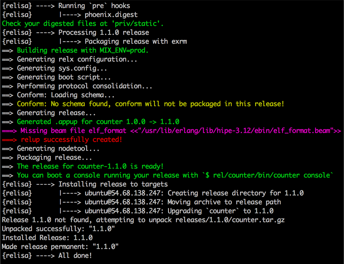 upgrade a running app