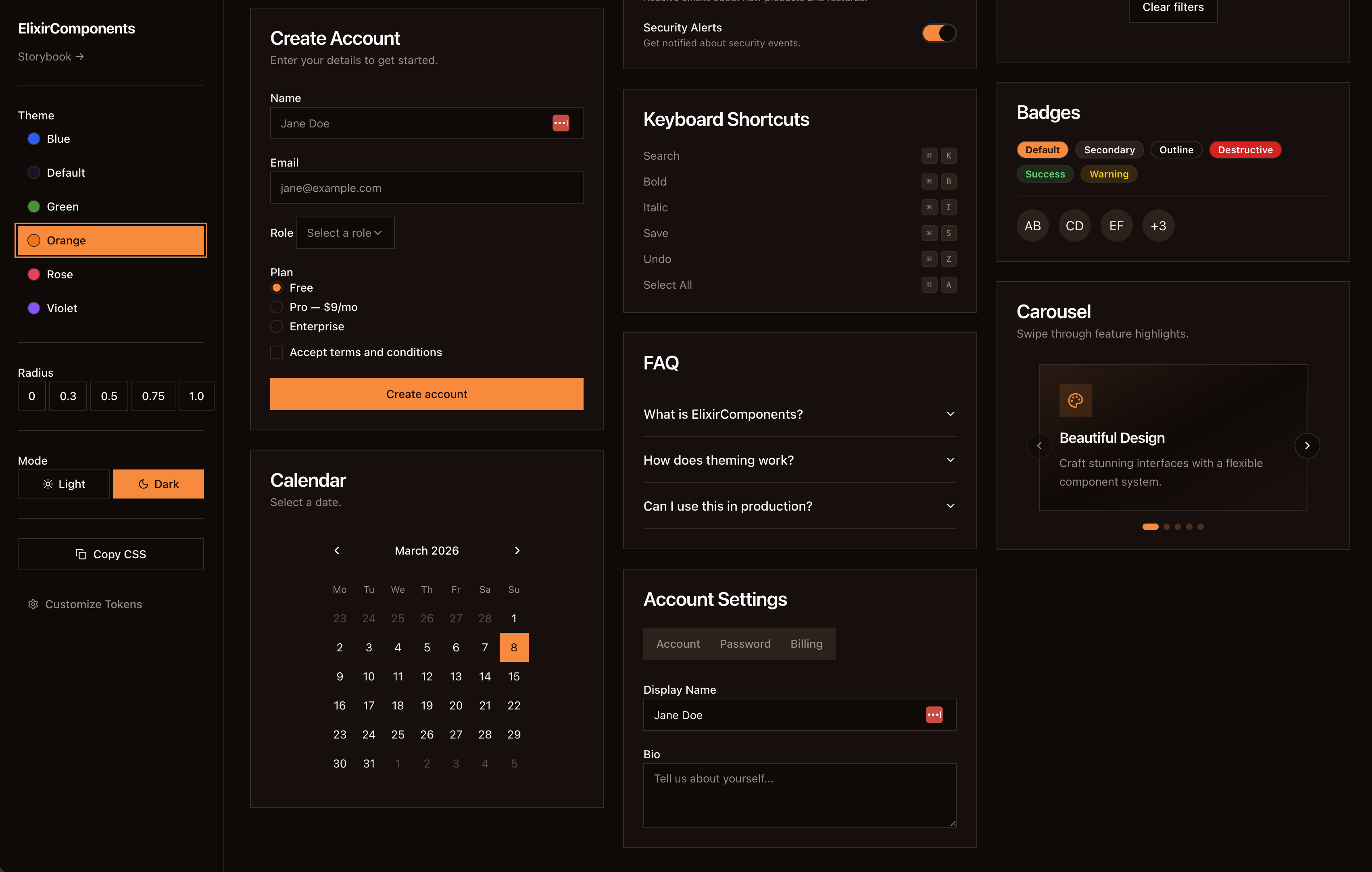 Bioma component library