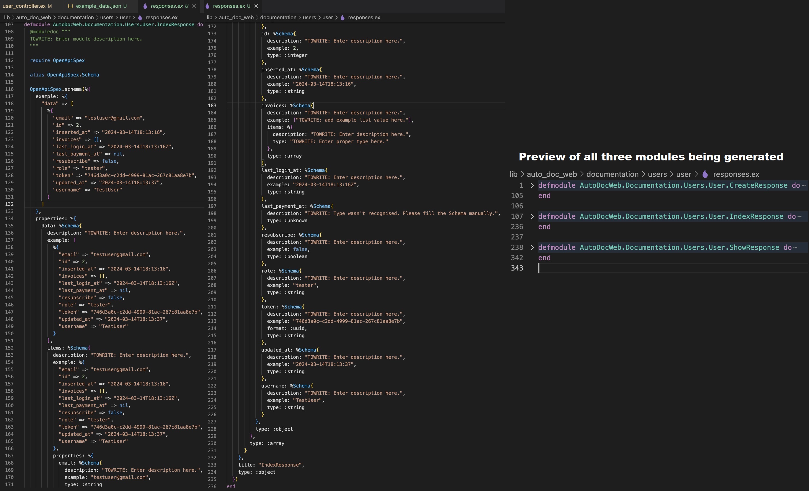 Response modules OpenApiSpex